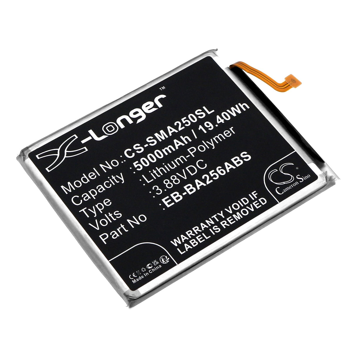 3.88V, Li-Polymer, 5000mAh, batterie de smartphone compatible avec Samsung, Eb-ba256abs, Galaxy A25, Galaxy A25 5g, 19.4Wh Mobile, Smartphone Cameron Sino Technology Limited (Smartphone)