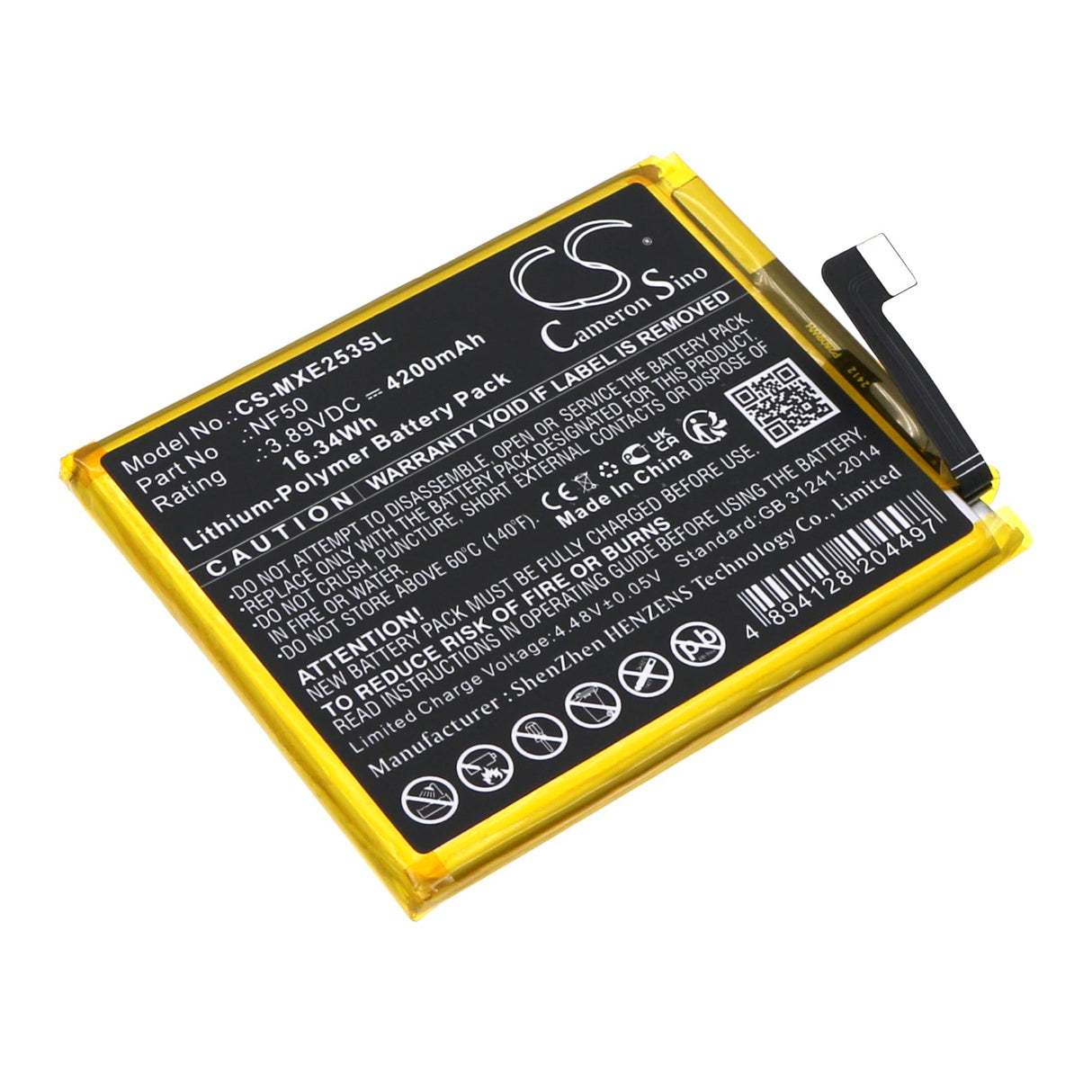 3.89V, Li-Polymer, 4200mAh, SmartPhone battery fits Motorola, Nf50, Egde 2022, Xt2205-3, 16.34Wh Mobile, SmartPhone Cameron Sino Technology Limited (Smartphone)