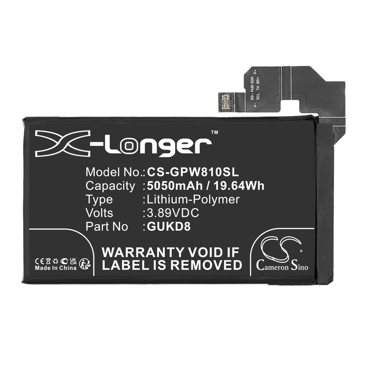 3.89V, Li-Polymer, 5050mAh, batterie de smartphone compatible avec Google, G949-00704-01, Gc3ve, Pixel 8 Pro, 19.64Wh Mobile, Smartphone Cameron Sino Technology Limited (Smartphone)
