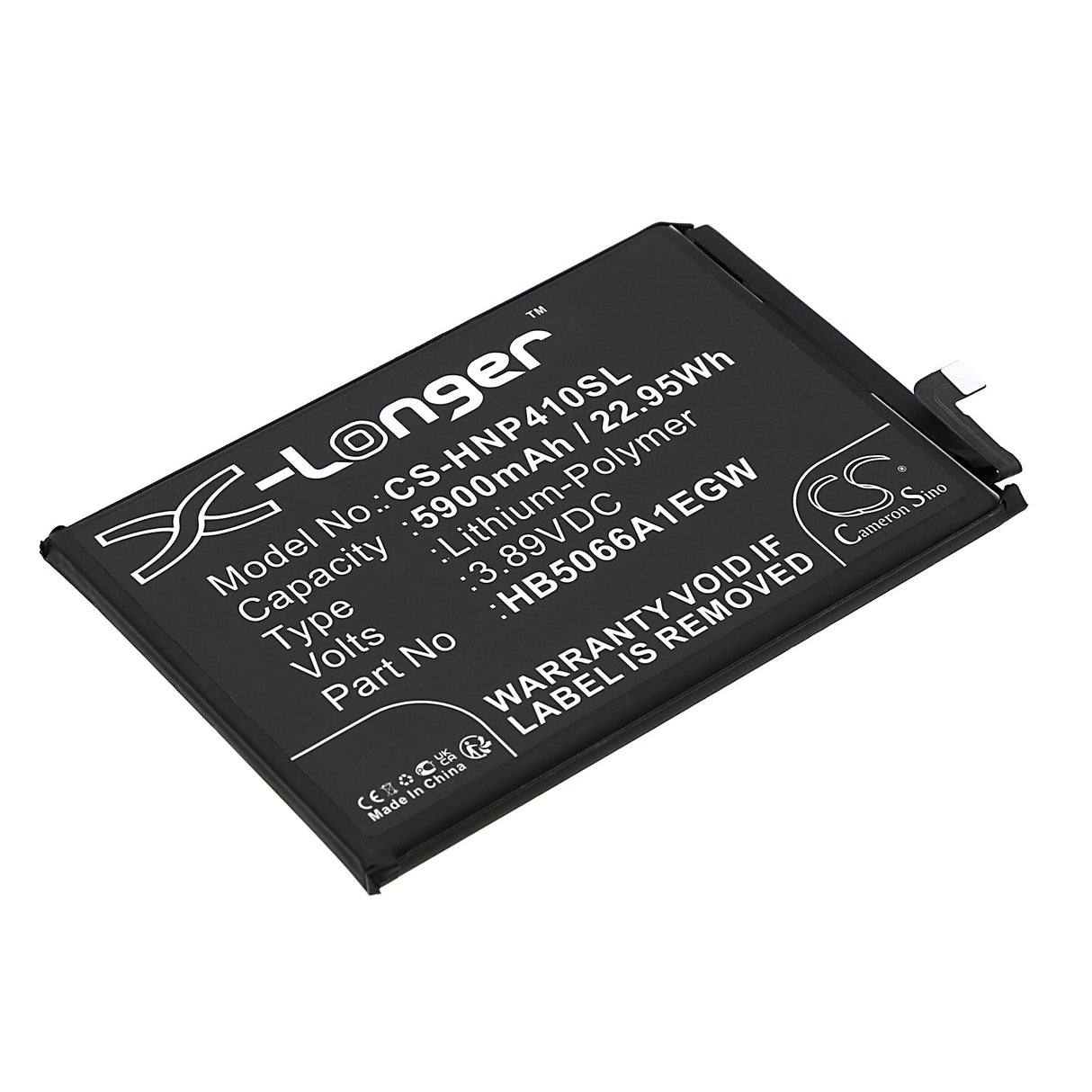 3,89V, Li-Polymère, 5900mAh, batterie de smartphone compatible avec Honor, Hb5066a1egw, Changwan 40 Plus, Play 40 Plus, 22,95Wh Mobile, Smartphone Cameron Sino Technology Limited (Smartphone)