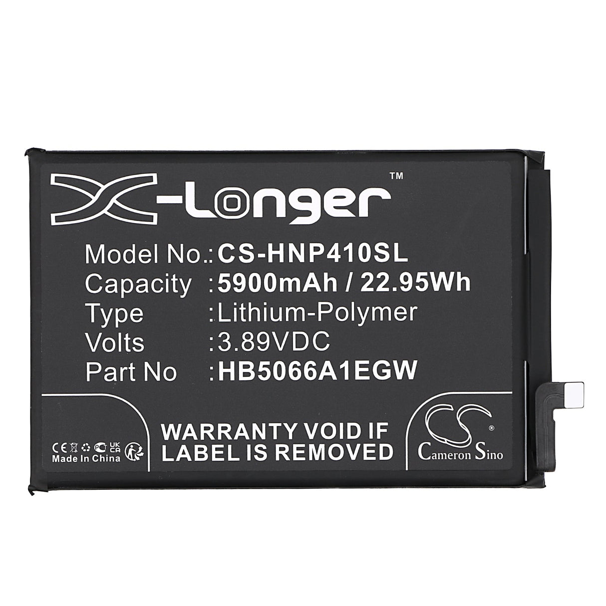 3,89V, Li-Polymère, 5900mAh, batterie de smartphone compatible avec Honor, Hb5066a1egw, Changwan 40 Plus, Play 40 Plus, 22,95Wh Mobile, Smartphone Cameron Sino Technology Limited (Smartphone)