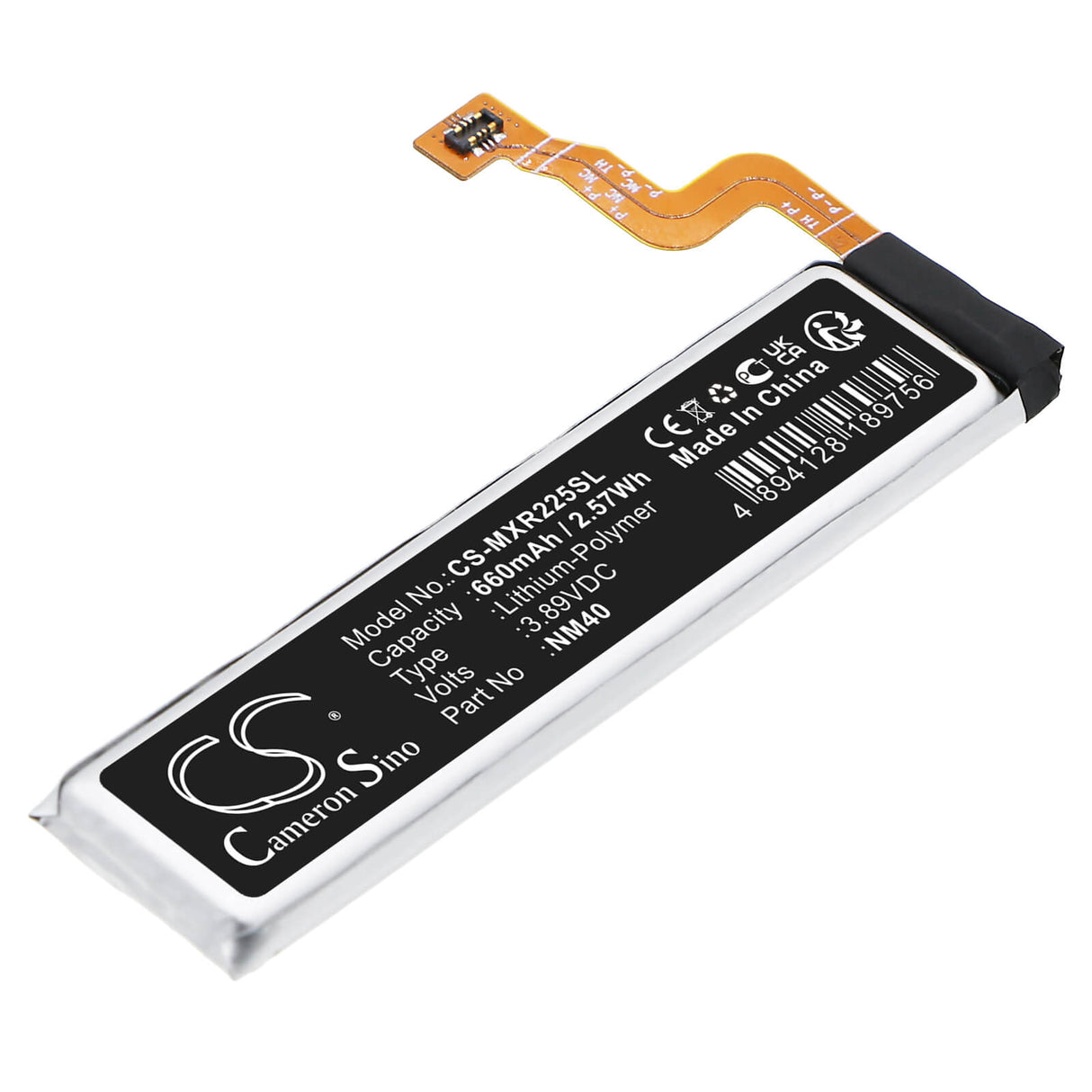 3.89V, Li-Polymer, 660mAh, SmartPhone battery fits Motorola, Nm40, Razr 2022, Razr 5g 3nd Gen 2022, 2.57Wh Mobile, SmartPhone Cameron Sino Technology Limited (Smartphone)