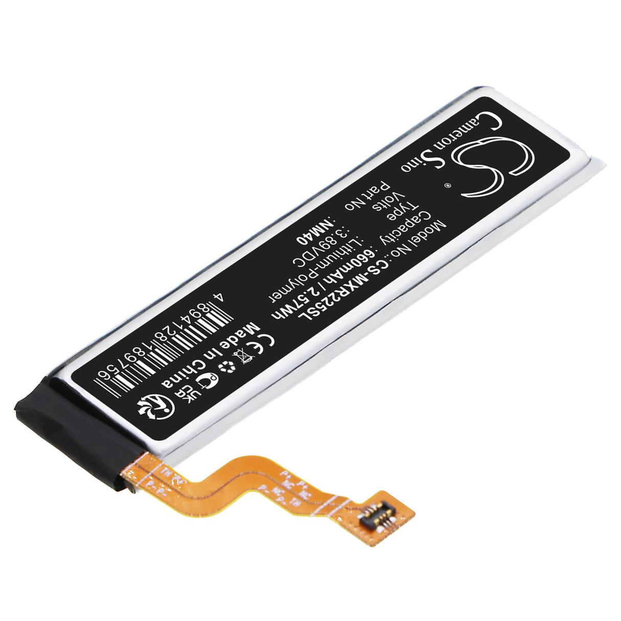 3.89V, Li-Polymer, 660mAh, SmartPhone battery fits Motorola, Nm40, Razr 2022, Razr 5g 3nd Gen 2022, 2.57Wh Mobile, SmartPhone Cameron Sino Technology Limited (Smartphone)