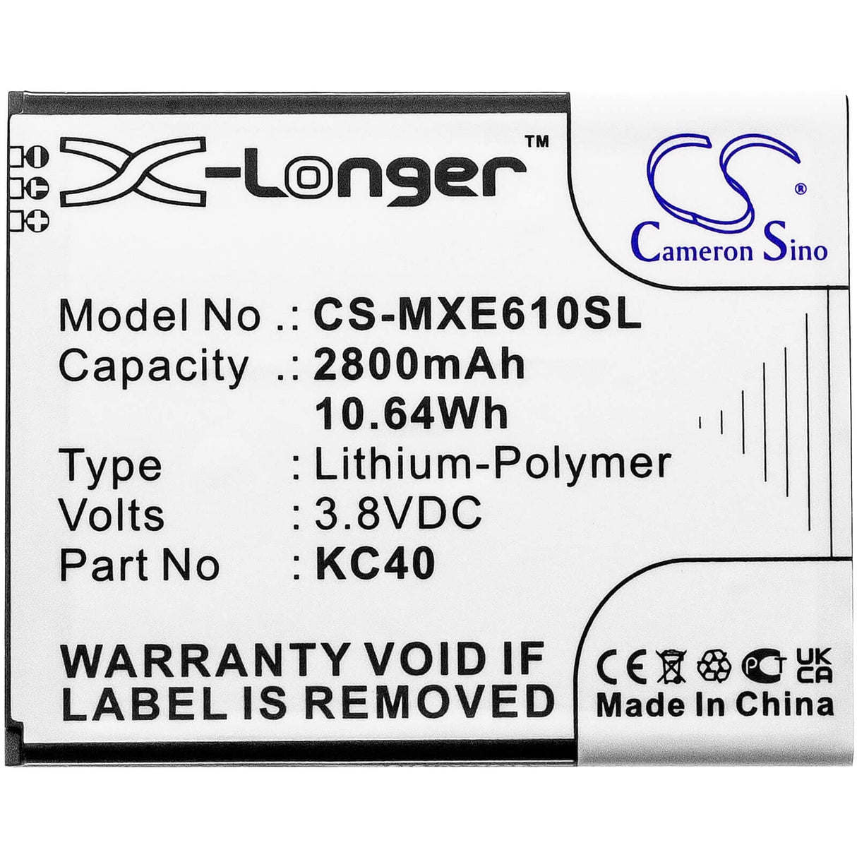 3.8v, 2900mah, Li-ion Battery Fit's Motorola, Moto E6 Plus, Xt2025-1, Xt2025-2, 11.02wh Mobile, SmartPhone Cameron Sino Technology Limited (Smartphone)