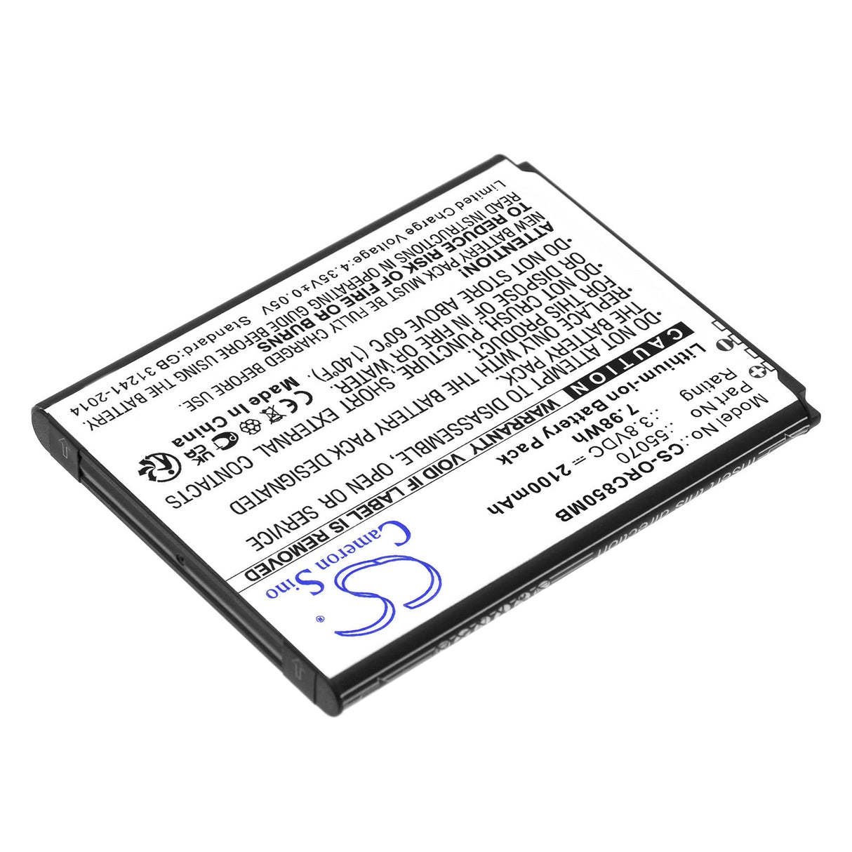 3,8v, Li-ion, 2100mah, Batterie Babyphone Convient à Oricom Secure Sc850, 7.98wh BabyPhone Cameron Sino Technology Limited