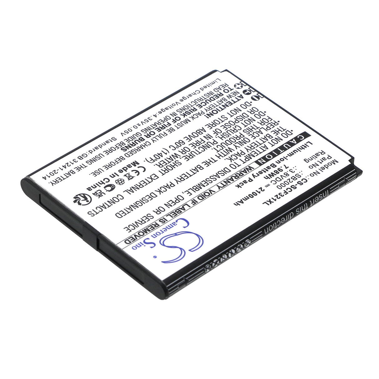 3.8V, Li-ion, 2100mAh, SmartPhone battery fits Schok, Sb2000, Flip Sc3218b, Flip Sc3218t, 7.98Wh Mobile, SmartPhone Cameron Sino Technology Limited (Smartphone)
