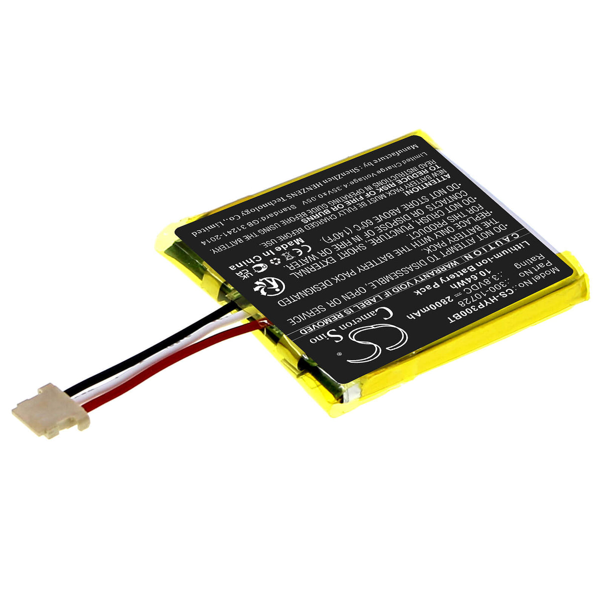 3.8v, Li-ion, 2800mah, Alarm Battery Fits Honeywell Home Prowltouch, Proseries 7" Color Wireless Touch, 10.64wh Alarm System Cameron Sino Technology Limited