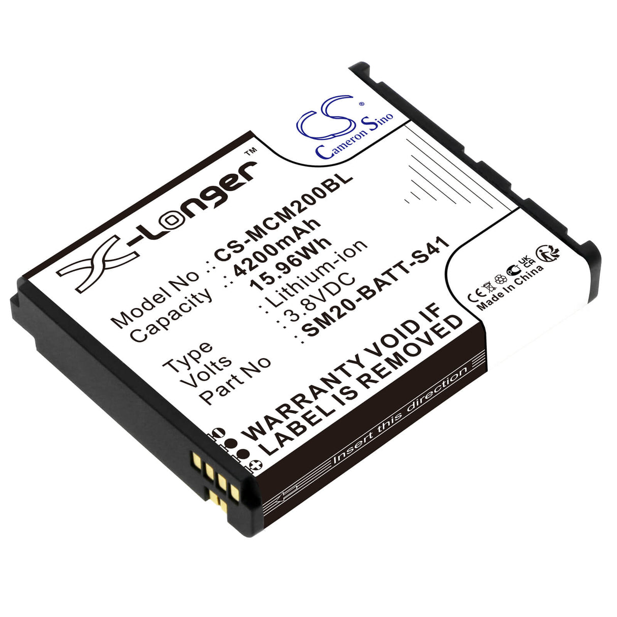 3.8v, Li-ion, 4200mah, Barcode Scanner Battery Fits M3 Mobile, Sm20, Sm20 X, 15.96wh Barcode Scanner Cameron Sino Technology Limited