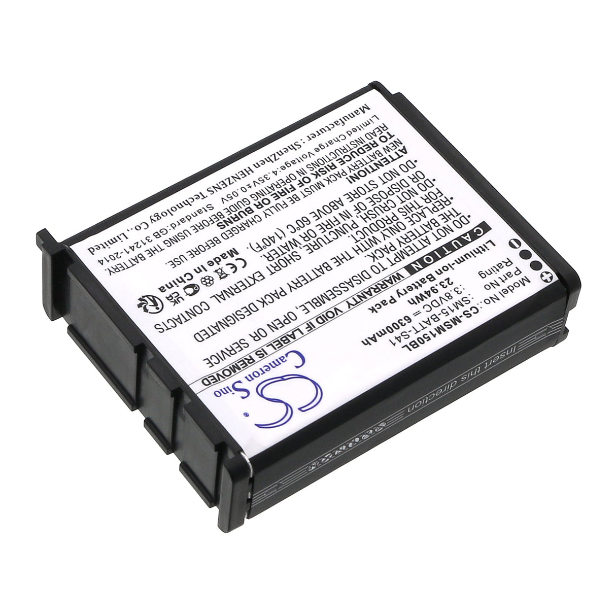 3.8v, Li-ion, 6300mah, Barcode scanner battery Fits M3 mobile Sm15, Sm15n, 23.94wh Barcode Scanner Cameron Sino Technology Limited