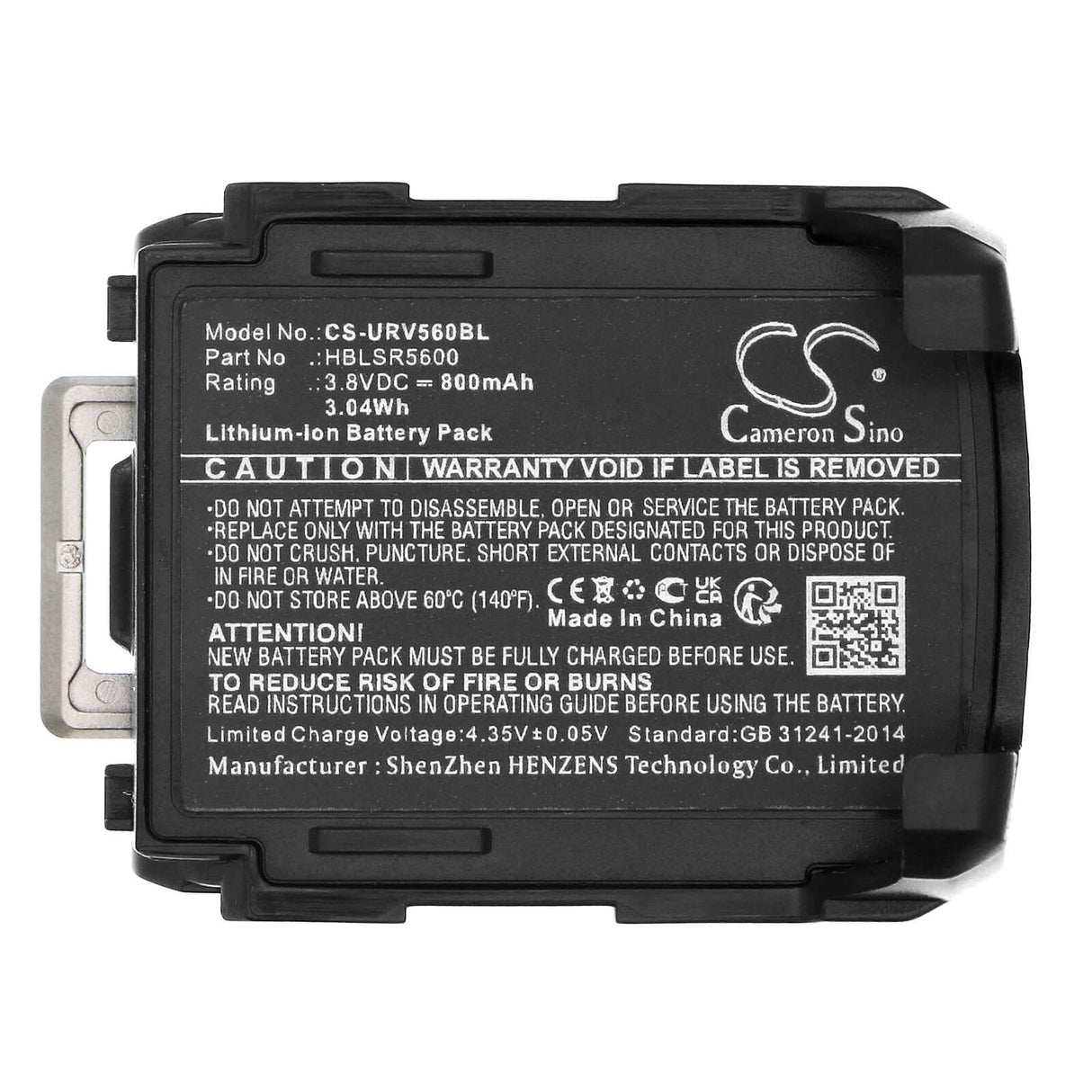 3.8V, Li-ion, 800mAh Barcode Scanner Battery fits Urovo, Sr5600, 3.04Wh Barcode Scanner Cameron Sino Technology Limited