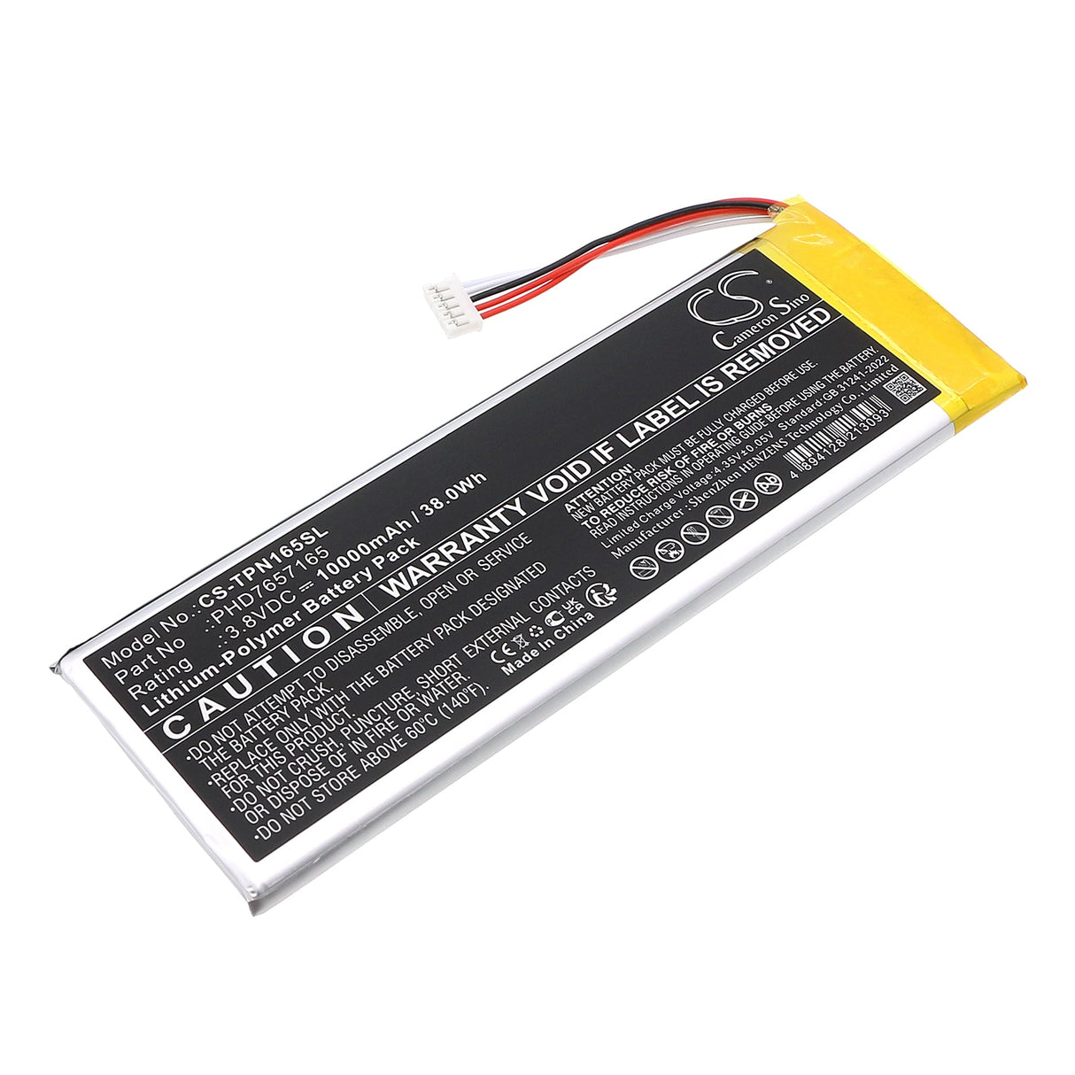 3,8V, Li-Polymer, 10000mAh, Batterie de scanner de diagnostic adaptée à Topdon, Outil de diagnostic Ultradiag, 38,0Wh Scanner de diagnostic Cameron Sino Technology Limited