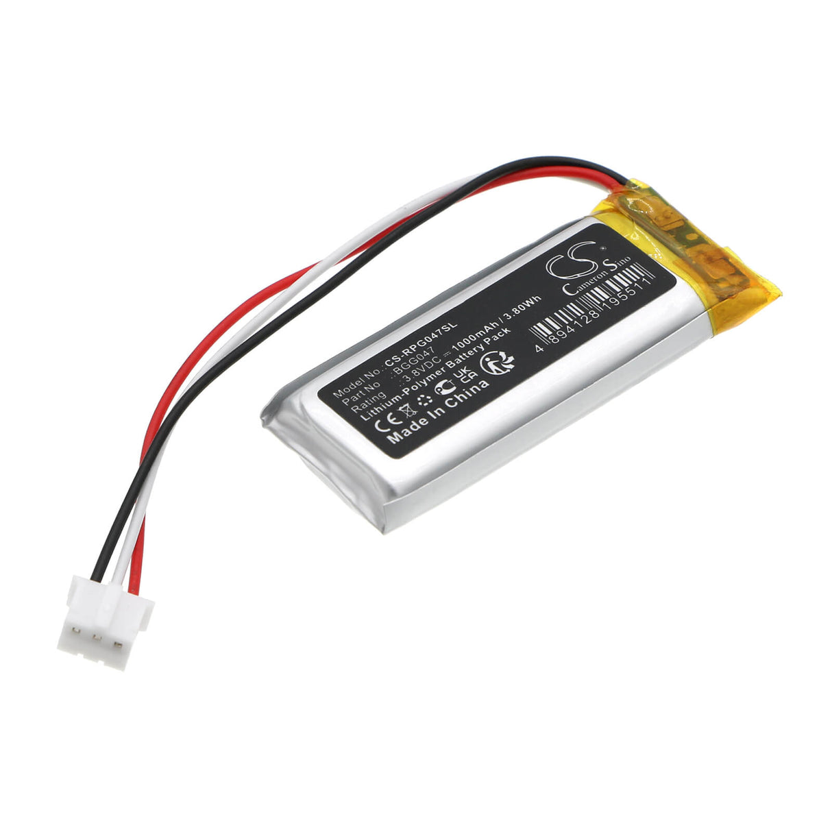 3,8 V, Li-Polymer, 1000 mAh, batterie de télécommande compatible avec Roku, Voice Remote Pro, 3,8 Wh Télécommande Cameron Sino Technology Limited