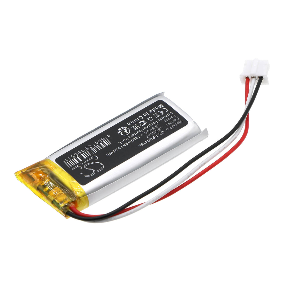 3,8 V, Li-Polymer, 1000 mAh, batterie de télécommande compatible avec Roku, Voice Remote Pro, 3,8 Wh Télécommande Cameron Sino Technology Limited