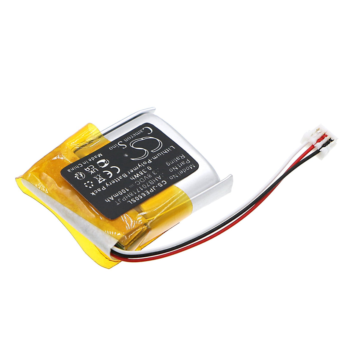 3.8V, Li-Polymer, 100mAh, Headset Battery Fits Jabra, Engage 65 Convertible, Engage 75 Convertible, 0.38Wh Wireless Headset Cameron Sino Technology Limited