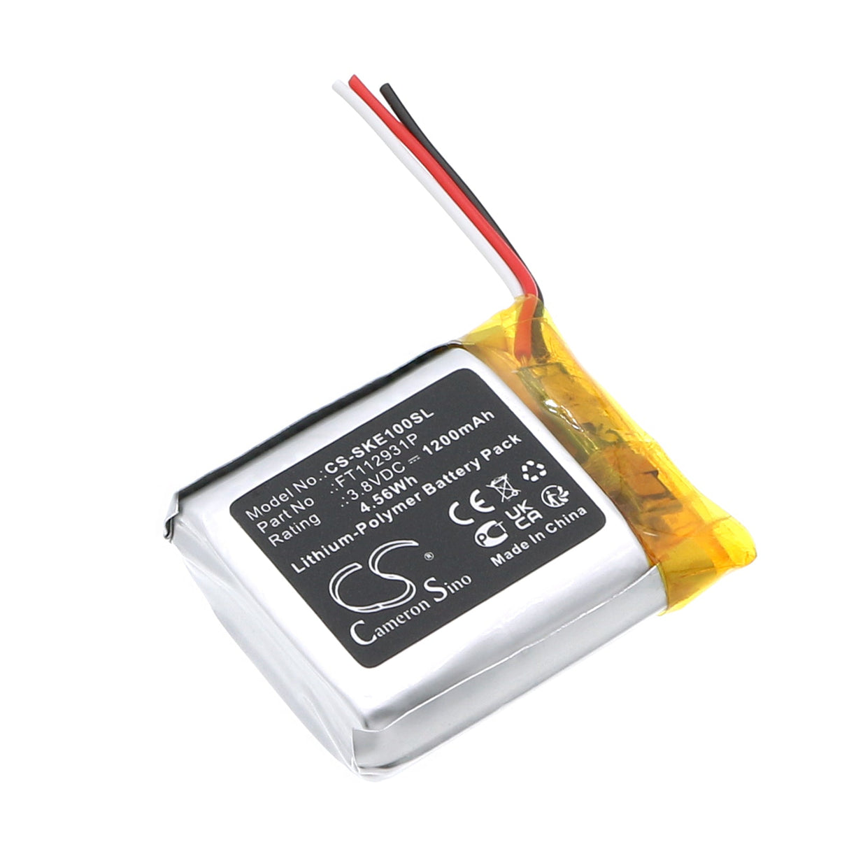 3.8v, Li-polymer, 1200mah, Headset Battery Fits Skullcandy Crusher Evo, 4.56wh Wireless Headset Cameron Sino Technology Limited