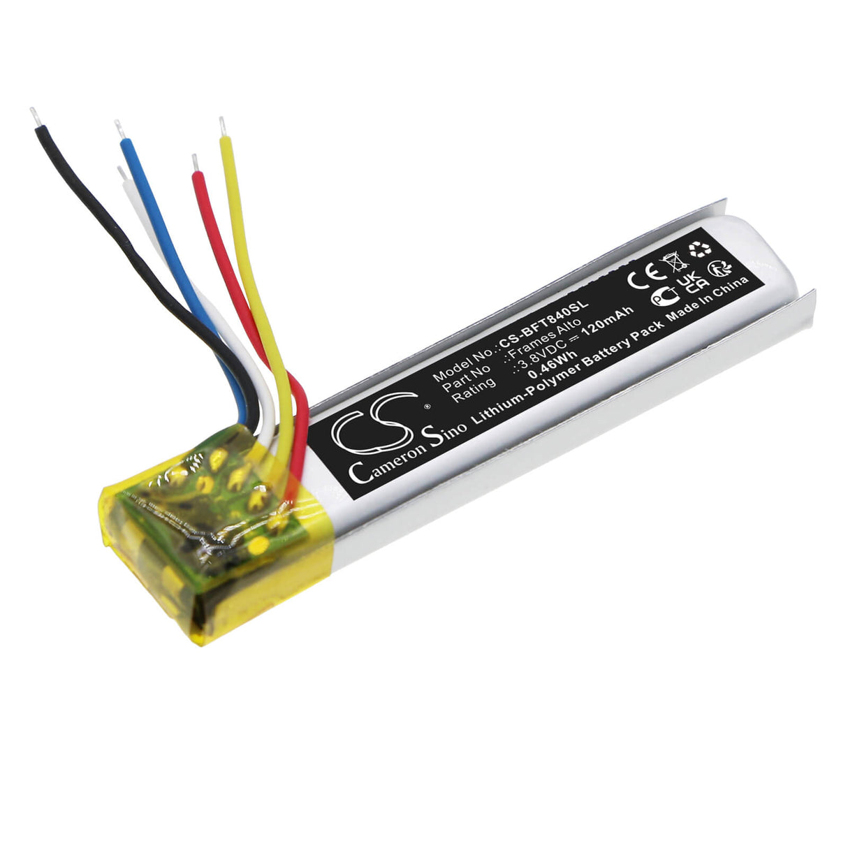 3.8v, Li-polymer, 120mah, Battery Fits Bose, 840667-0100, Frames Alto, 0.46wh 3D Glasses Cameron Sino Technology Limited