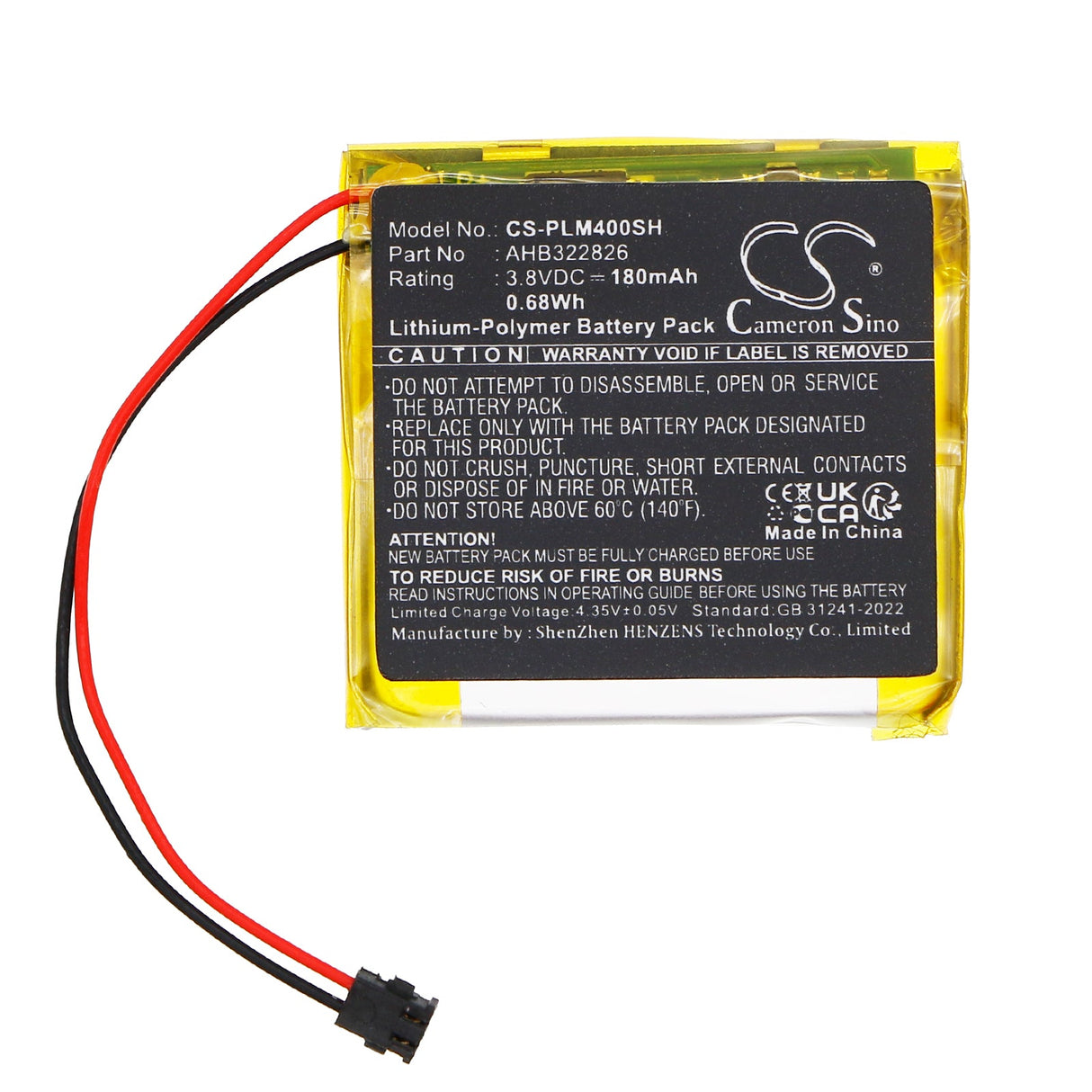 3.8V, Li-Polymer, 180mAh, Smartwatch battery fits Polar, Gps Sport Watch M400, Gps Sport Watch M430, 0.68Wh Smartwatch Cameron Sino Technology Limited