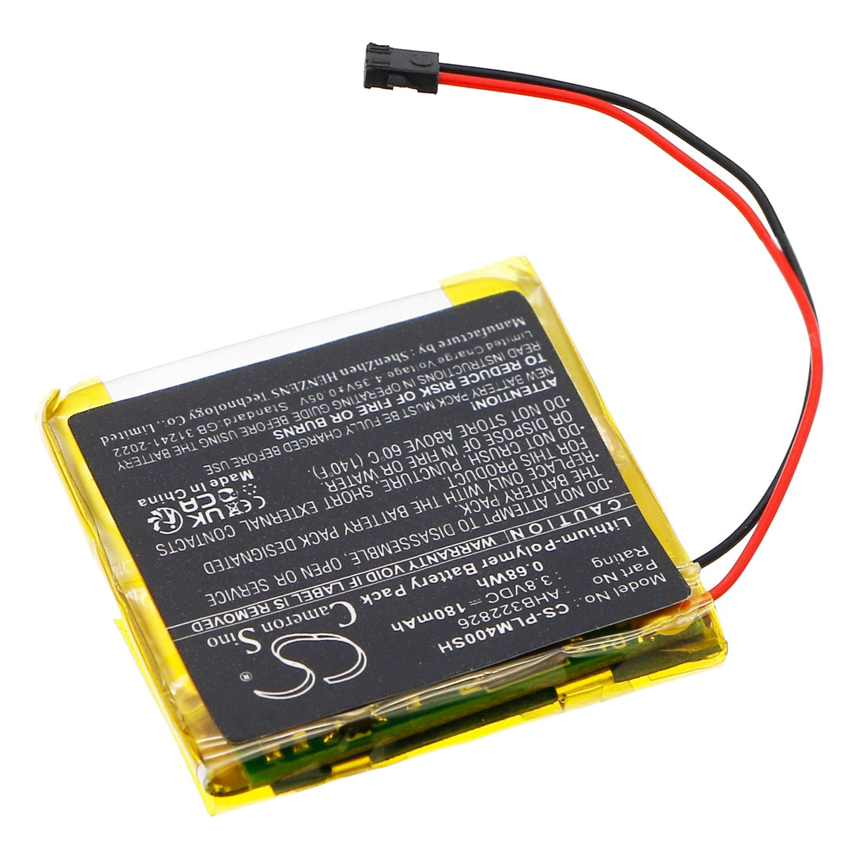 3.8V, Li-Polymer, 180mAh, Smartwatch battery fits Polar, Gps Sport Watch M400, Gps Sport Watch M430, 0.68Wh Smartwatch Cameron Sino Technology Limited