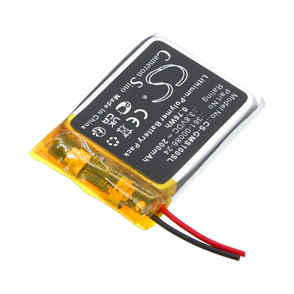 3.8V, Li-Polymer, 200mAh, Smartwatch Battery fits Garmin, Instinct Solar Gps, 0.76Wh Smartwatch Cameron Sino Technology Limited
