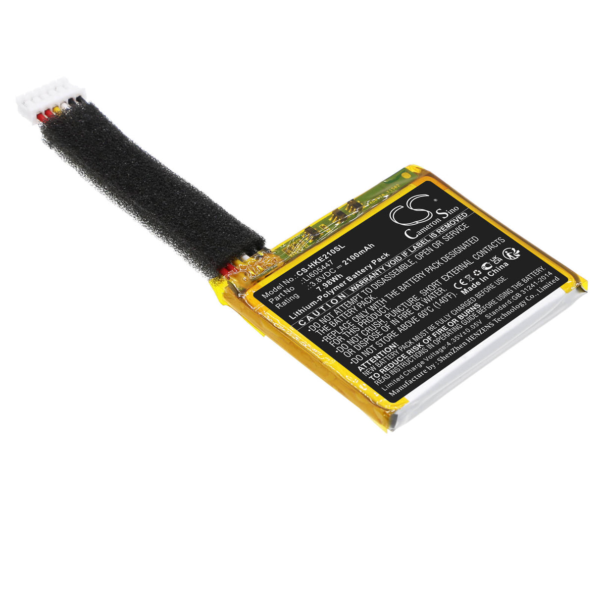 3.8V, Li-Polymer, 2100mAh, Batterie de haut-parleur compatible avec Harman/kardon, Esquire Mini 2, 7.98Wh Haut-parleur Cameron Sino Technology Limited