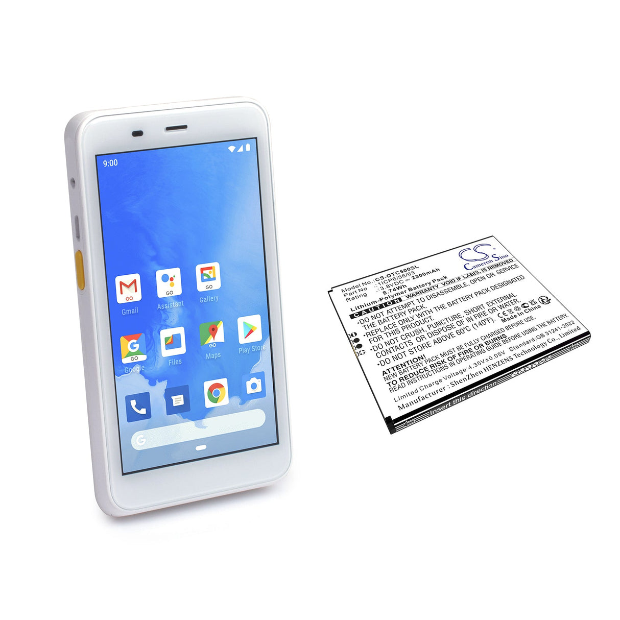 3.8V, Li-Polymer, 2300mAh, Portable Printer battery fits Datecs, Bluecase 50, Bluepad 5500 Plus, 8.74Wh Portable Printer Cameron Sino Technology Limited