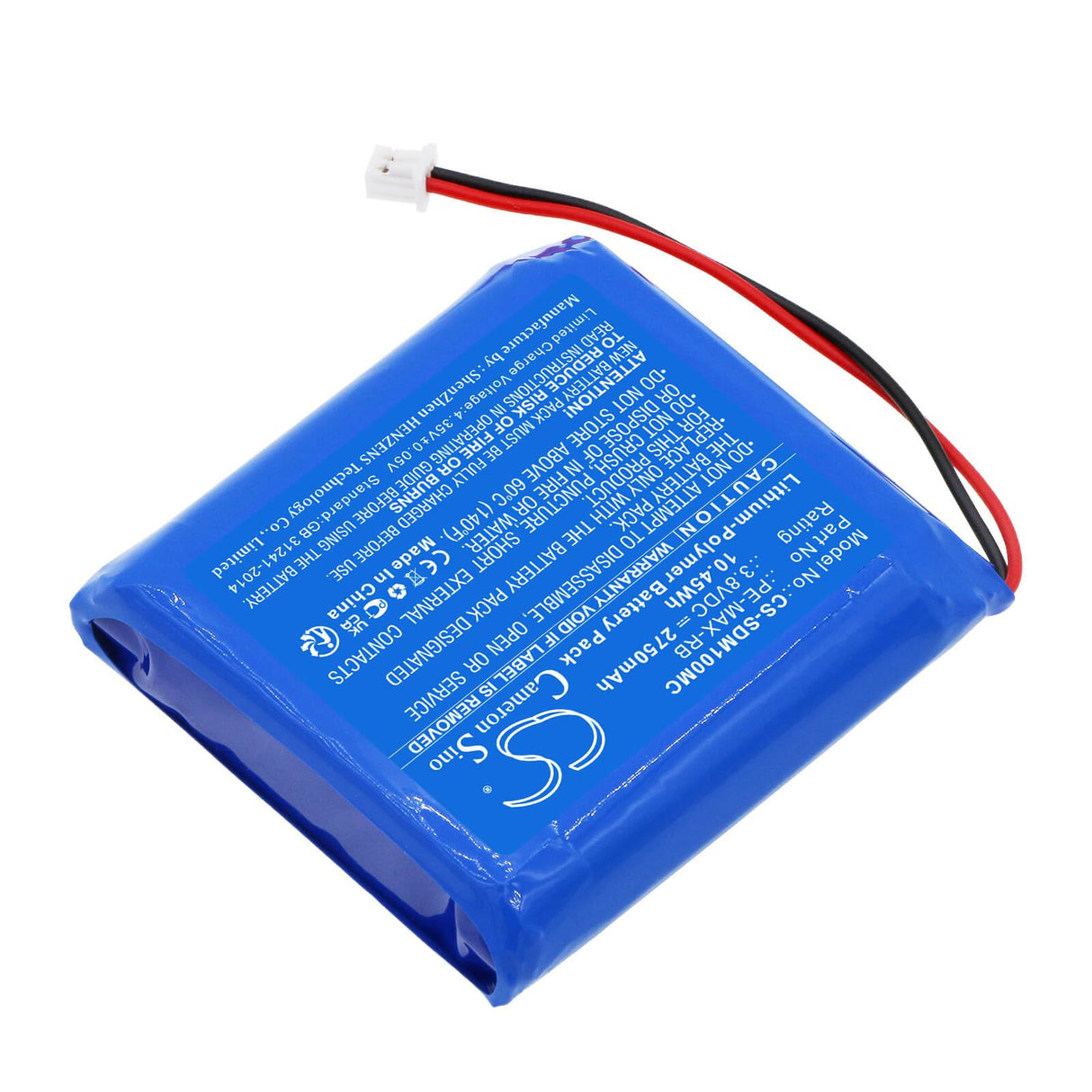 3.8v, Li-polymère, 2750mah, Batterie pour Patroleyes, Pe-edge, Pe-max, 10.45wh Caméra corporelle Cameron Sino Technology Limited