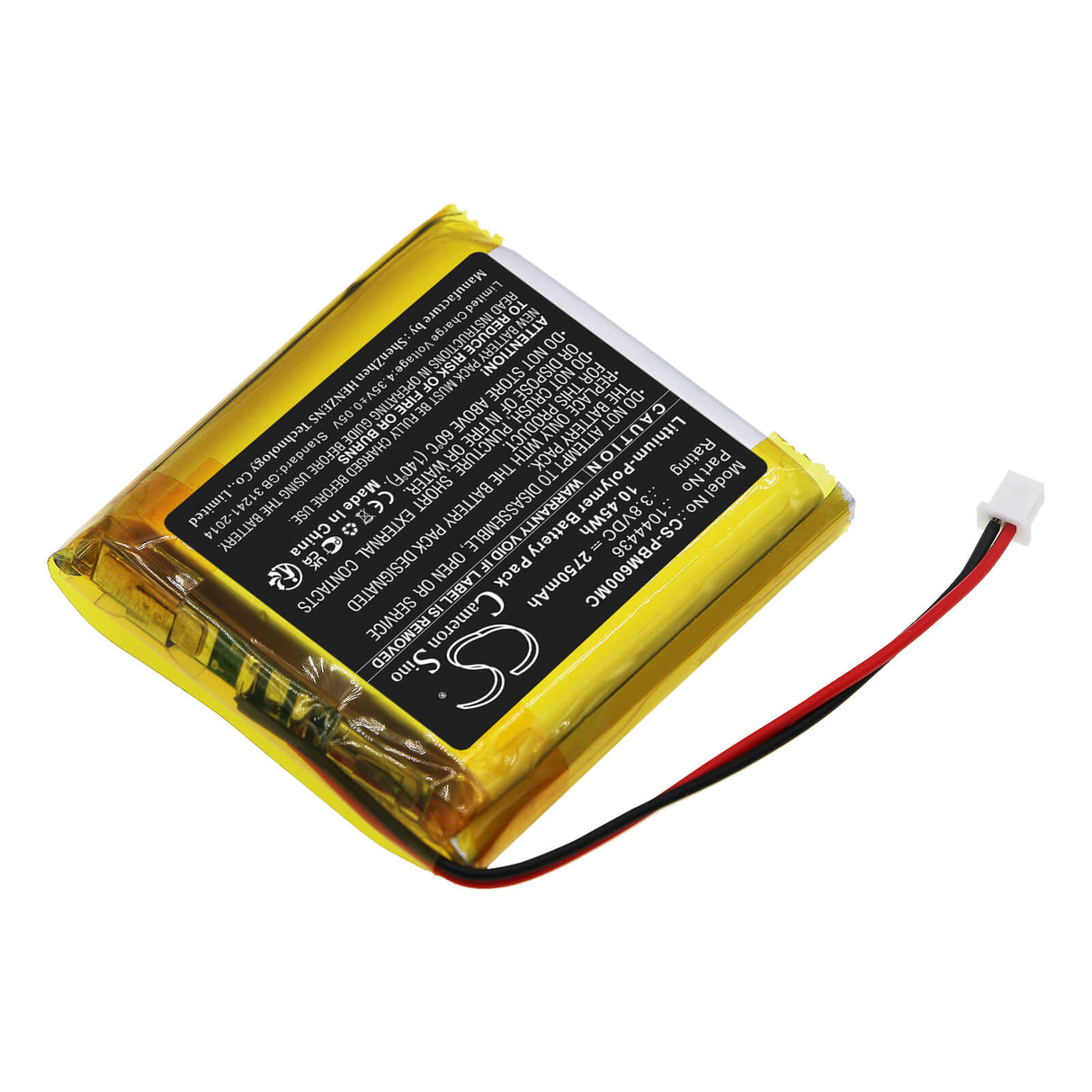 3.8V, Li-Polymer, 2750mAh, Body Camera battery fits Pyle, 1044436, Ppbcm6, 10.45Wh Body Camera Cameron Sino Technology Limited