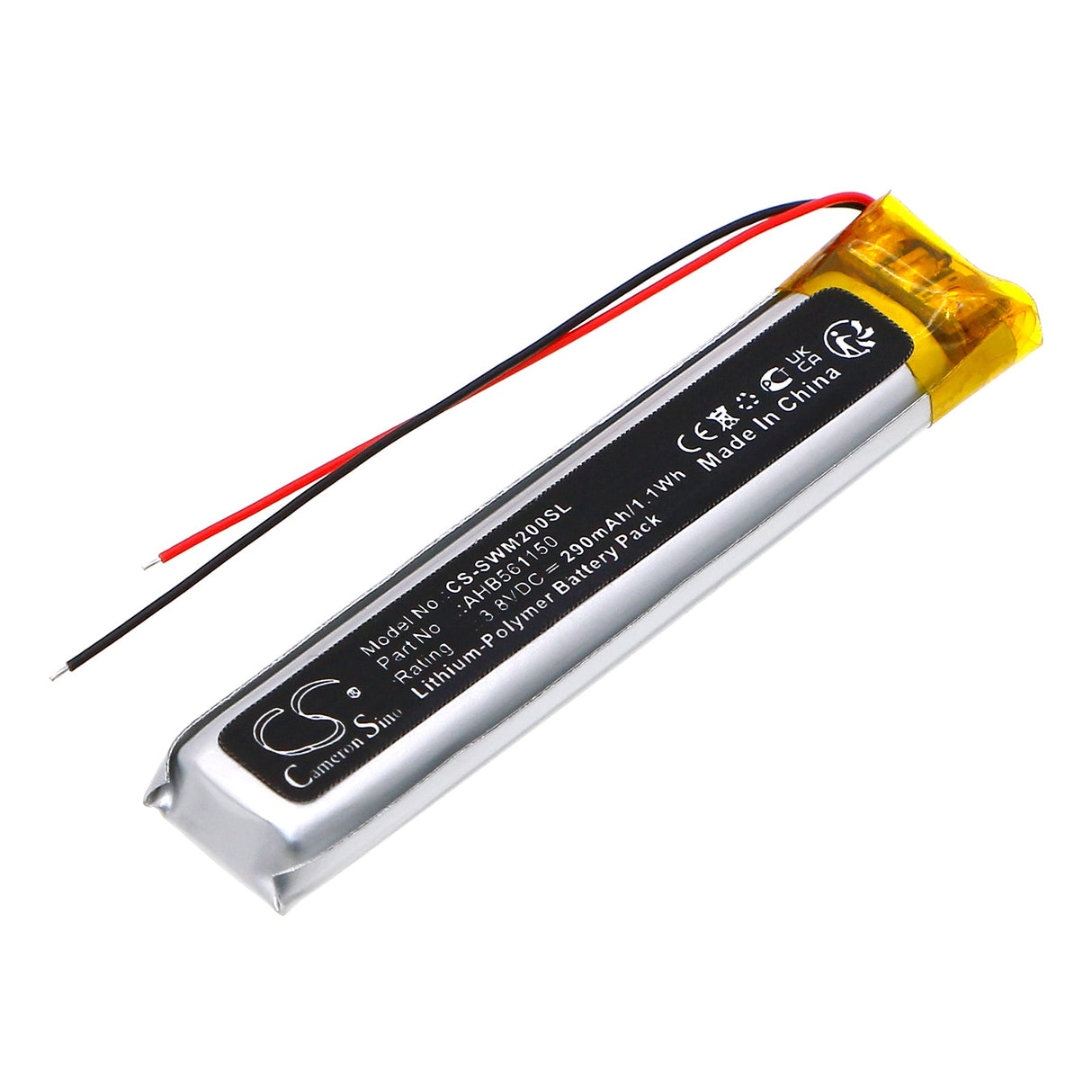 3.8V, Li-Polymer, 290mAh, Wireless Headset battery fits Sony, Wi-1000xm2, 1.1Wh Wireless Headset Cameron Sino Technology Limited