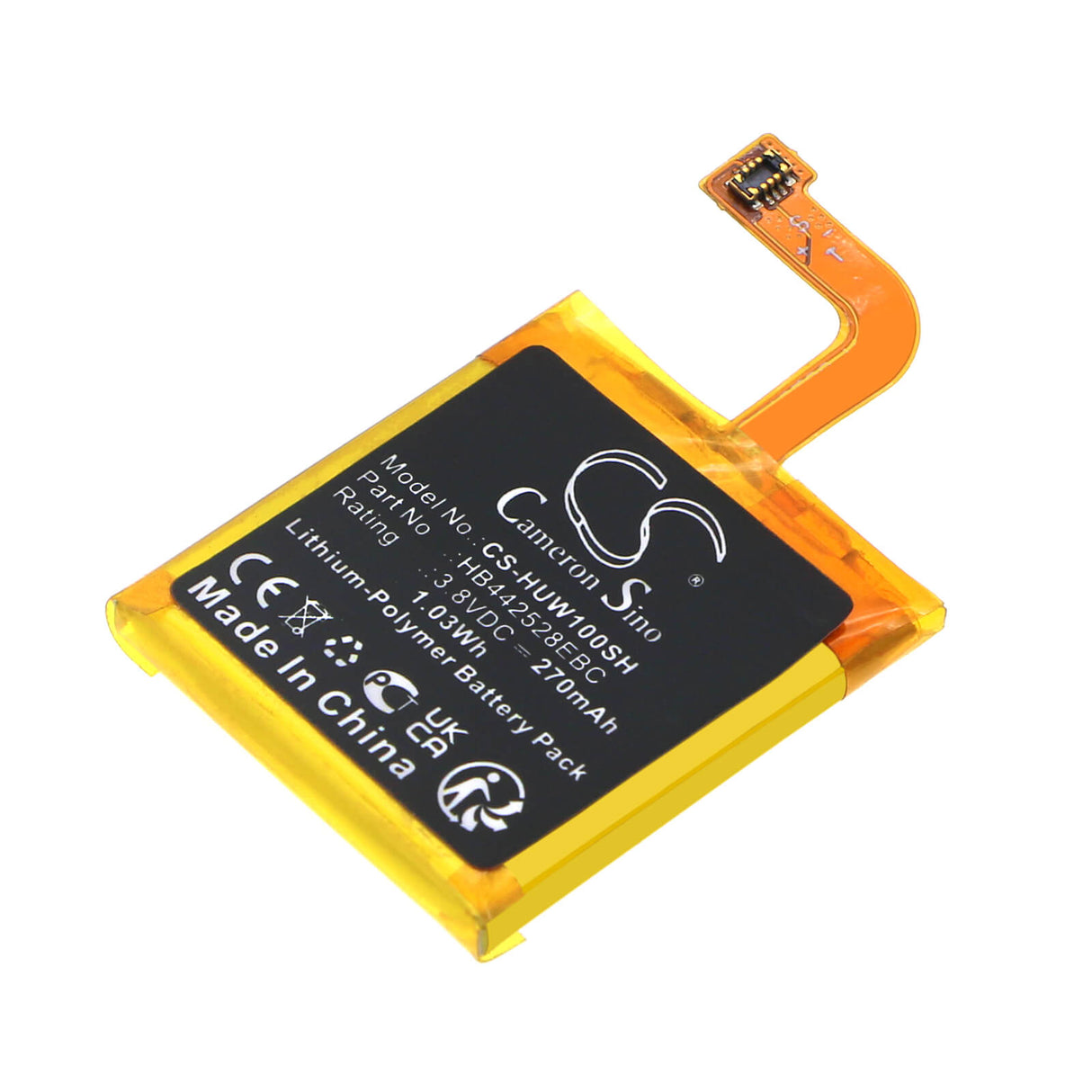 3.8V, Li-Polymer, 300mAh Smartwatch Battery fits Huawei, Watch 1, 1.14Wh Smartwatch Cameron Sino Technology Limited