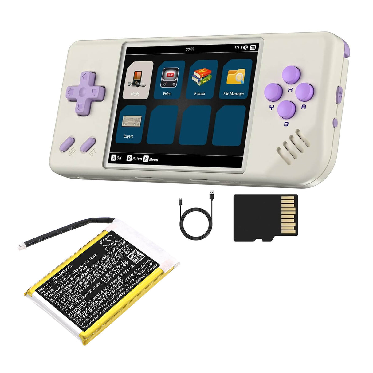 3.8V, Li-Polymer, 3100mAh, batterie de console de jeu adaptée à Anbernic, Pocket Rg28xx, 11.78Wh Console de jeu Cameron Sino Technology Limited