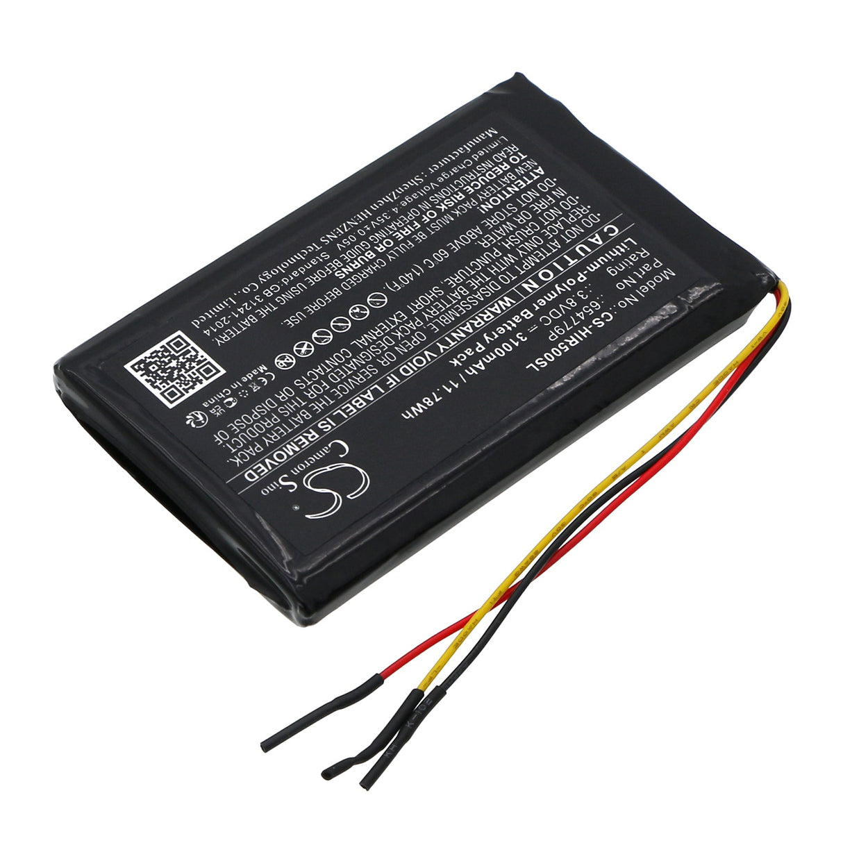 3.8V, Li-Polymer, 3100mAh, Media Player battery fits Hiby, 654779p, R5, R5 Hi-res Portable Android Mus, 11.78Wh Media Player Cameron Sino Technology Limited