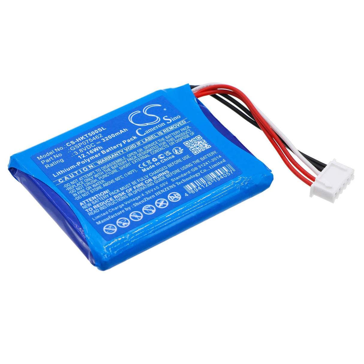 3.8V, Li-Polymer, 3200mAh, Batterie de haut-parleur compatible avec Harman/kardon, Htravblk-00050, Traveler, 12.16Wh Speaker Cameron Sino Technology Limited