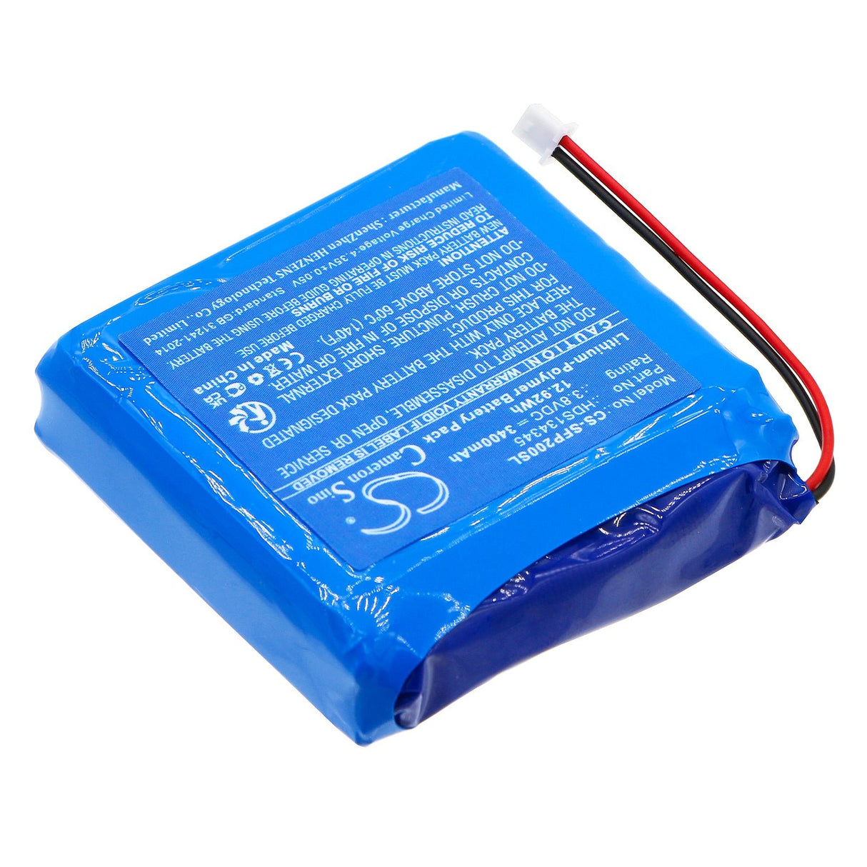 3.8V, Li-Polymer, 3400mAh, Body Camera Battery fits Safie, Pocket 2, 12.92Wh Body Camera Cameron Sino Technology Limited