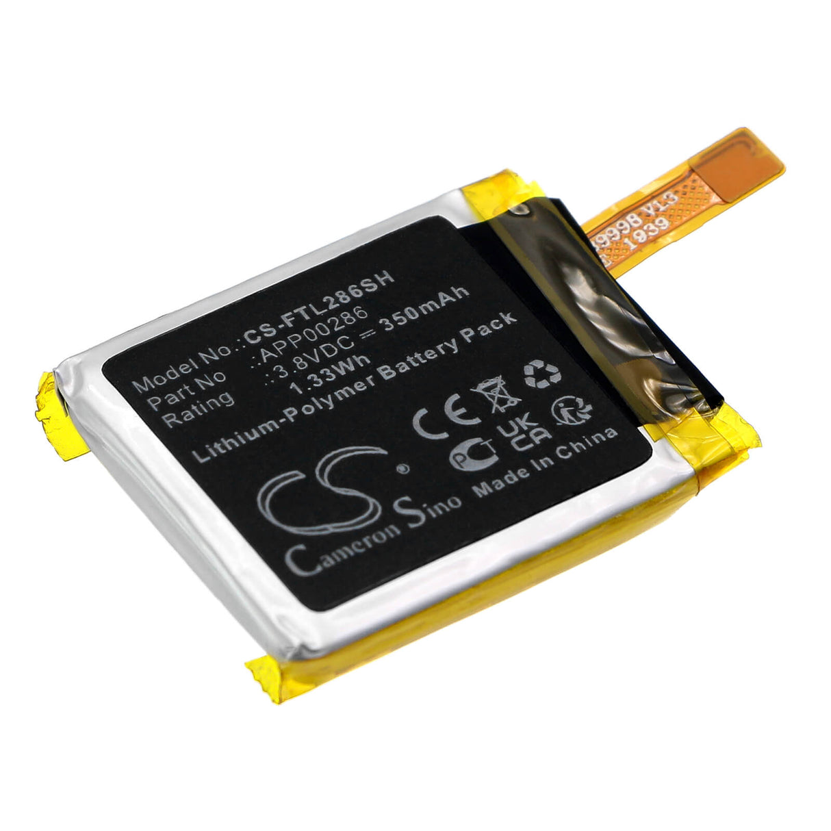 3.8v, Li-polymer, 350mah, Smartwatch Battery Fits Puma Dw9k1, Dw9p1, 1.33wh Smartwatch Cameron Sino Technology Limited