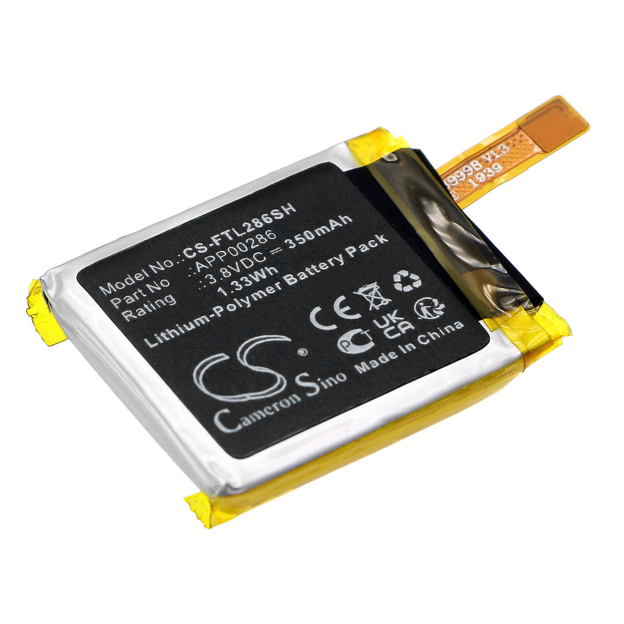 3.8v, Li-polymer, 350mah, Smartwatch Battery Fits Puma Dw9k1, Dw9p1, 1.33wh Smartwatch Cameron Sino Technology Limited