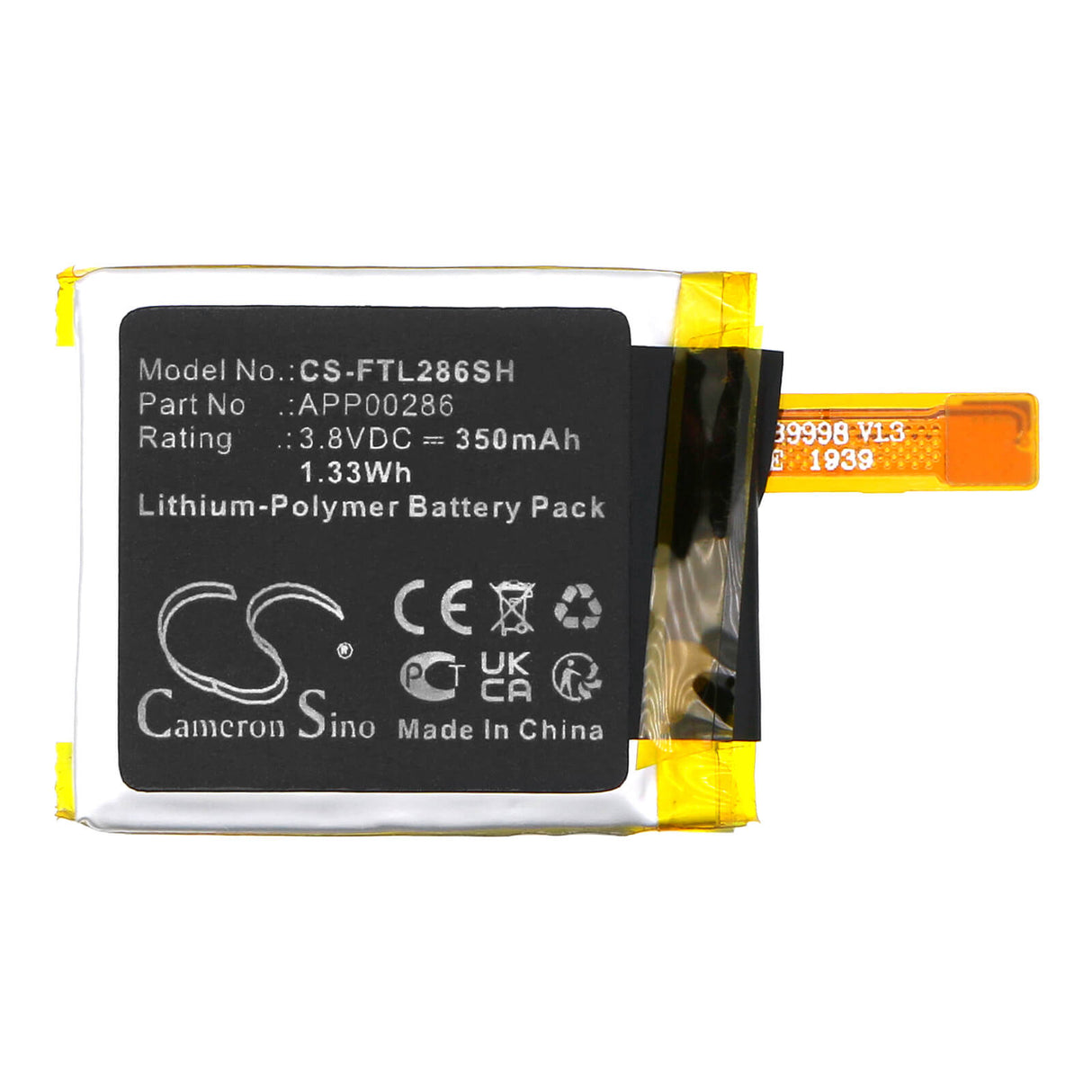 3.8v, Li-polymer, 350mah, Smartwatch Battery Fits Puma Dw9k1, Dw9p1, 1.33wh Smartwatch Cameron Sino Technology Limited