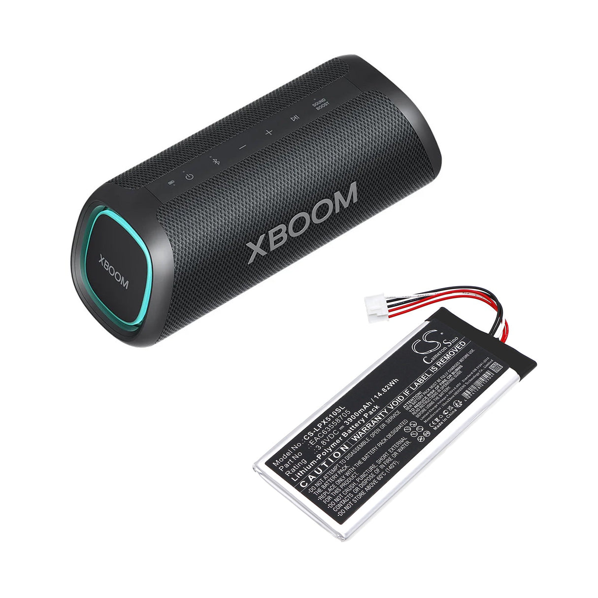 3.8V, Li-Polymer, 3900mAh, Batterie de haut-parleur compatible avec Lg, Xboom Go Dxg5q, Xg5qbk, 14.82Wh Haut-parleur Cameron Sino Technology Limited