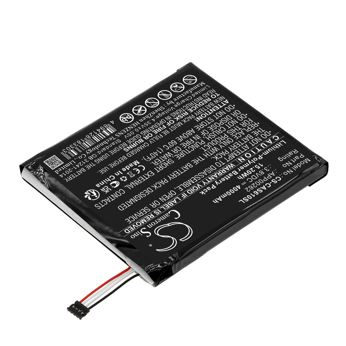 3.8V, Li-Polymer, 4000mAh, SmartPhone battery fits Cat, Caterpillar, App00262, S61, 15.2Wh Mobile, SmartPhone Cameron Sino Technology Limited (Smartphone)