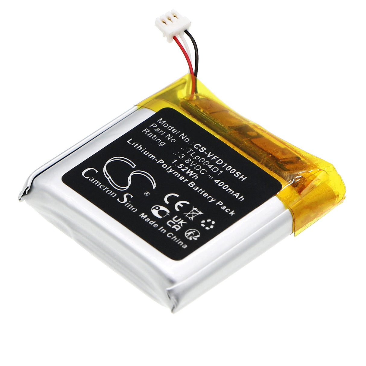 3.8V, Li-Polymer, 400mAh, Smartwatch Battery fits Vodafone, Disney Neo, 1.52Wh Smartwatch Cameron Sino Technology Limited