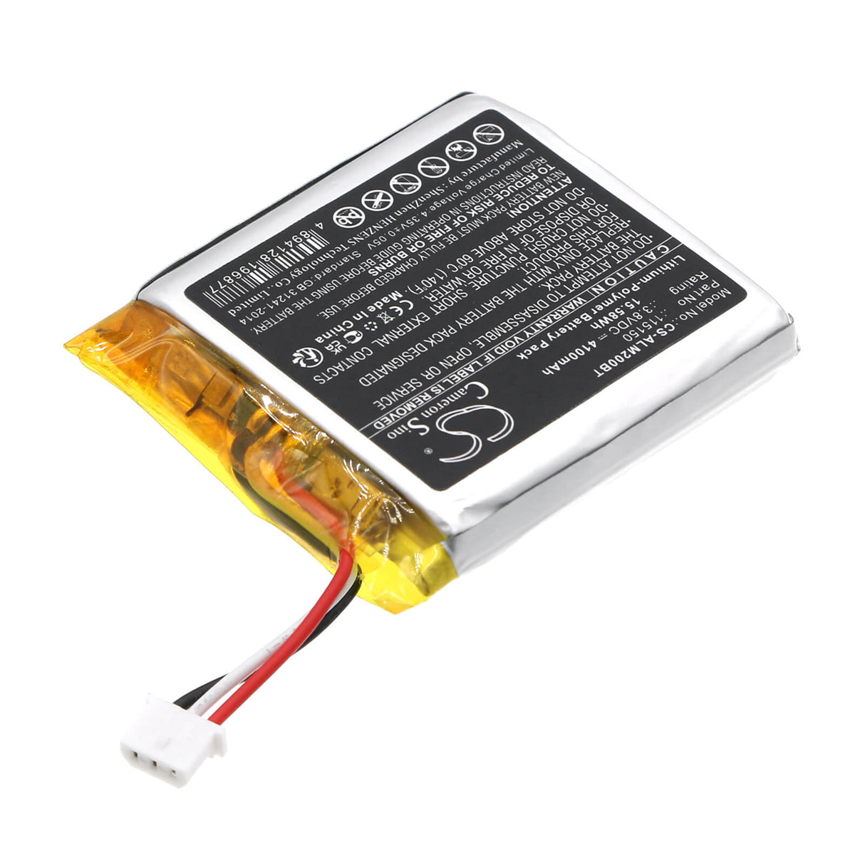 3.8v, Li-polymer, 4100mah, Alarm Battery Fits 2gig, 2gig-edg-na-v, Edge Panel, 15.58wh Alarm System Cameron Sino Technology Limited
