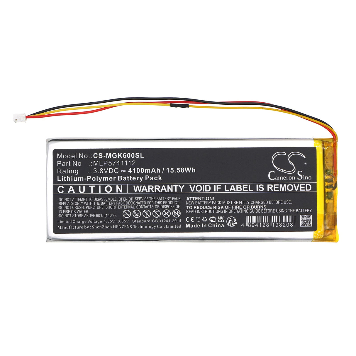 3.8V, Li-Polymer, 4100mAh, Keyboard,Mouse Battery fits Melgeek, Mojo60, 15.58Wh Keyboard,Mouse Cameron Sino Technology Limited