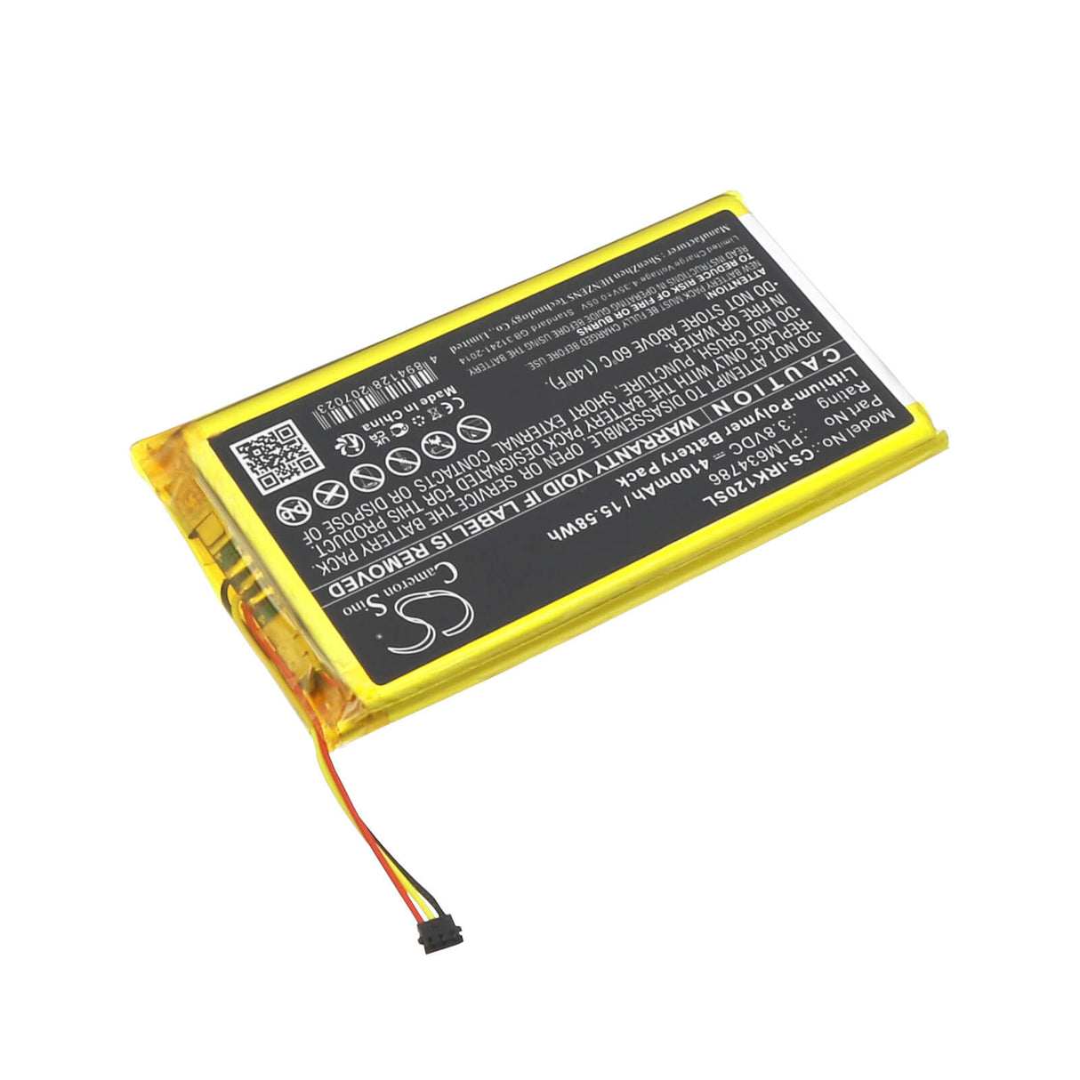 3.8V, Li-Polymer, 4100mAh Media Player Battery fits Astell & Kern, Ak120 Ii, 15.58Wh Media Player Cameron Sino Technology Limited