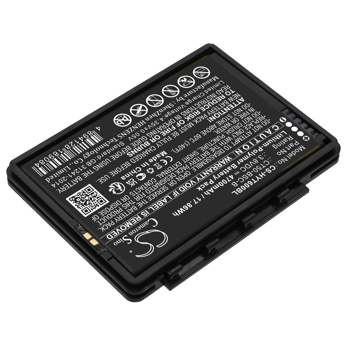 3.8v, Li-polymer, 4700mah, Barcode Scanner Battery Fits Honeywell, Ct50, Ct60, 17.86wh Barcode Scanner Cameron Sino Technology Limited