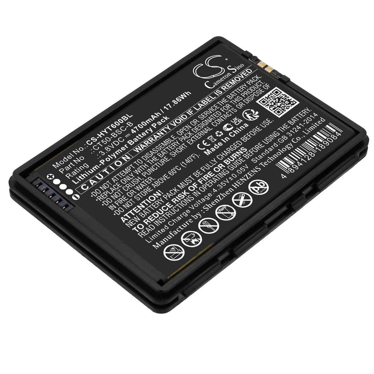 3.8v, Li-polymer, 4700mah, Barcode Scanner Battery Fits Honeywell, Ct50, Ct60, 17.86wh Barcode Scanner Cameron Sino Technology Limited