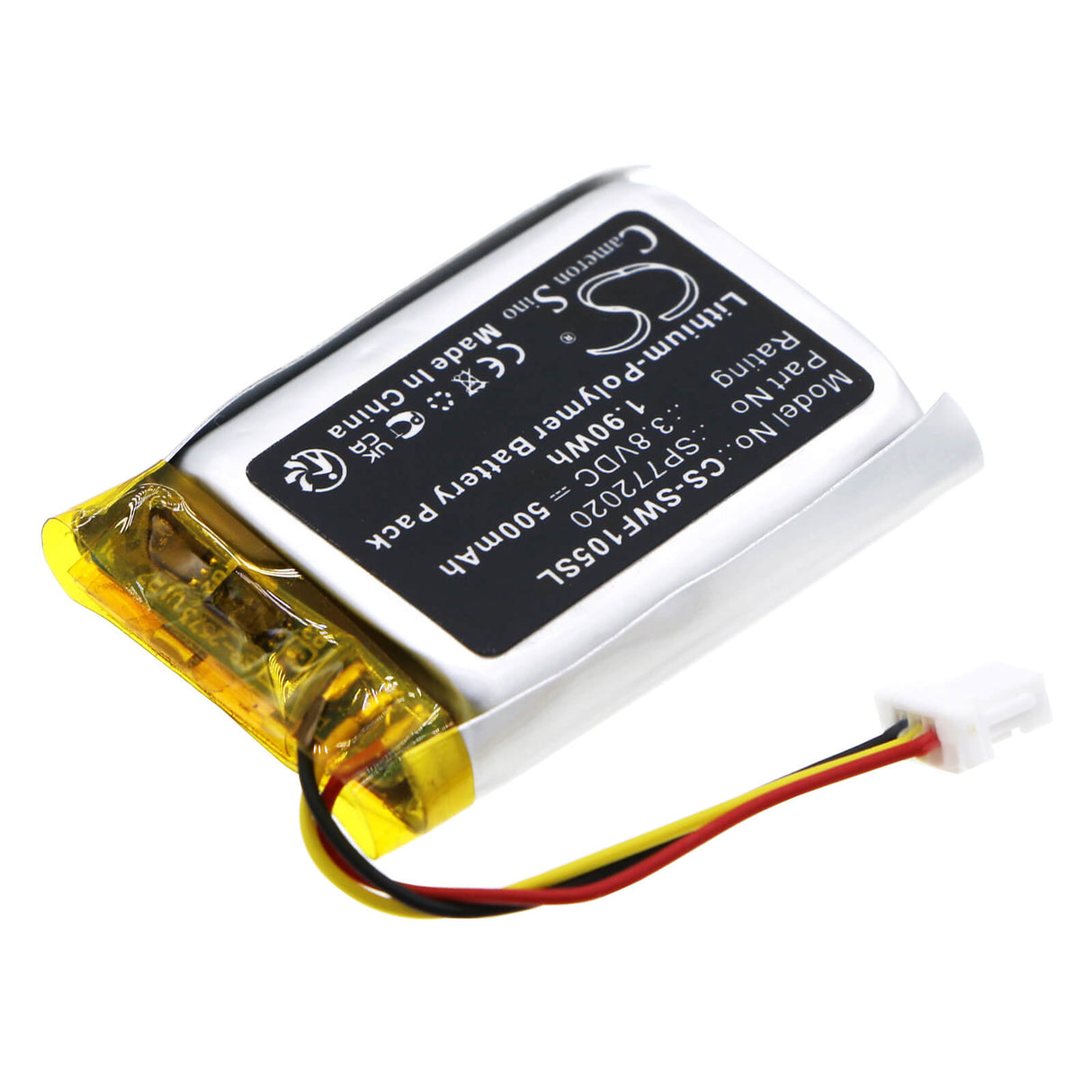 3.8V, Li-Polymer, 500mAh, Headset battery fits Sony, Sp772020, Wf-1000xm5 Charging Case, 1.9Wh Wireless Headset Cameron Sino Technology Limited
