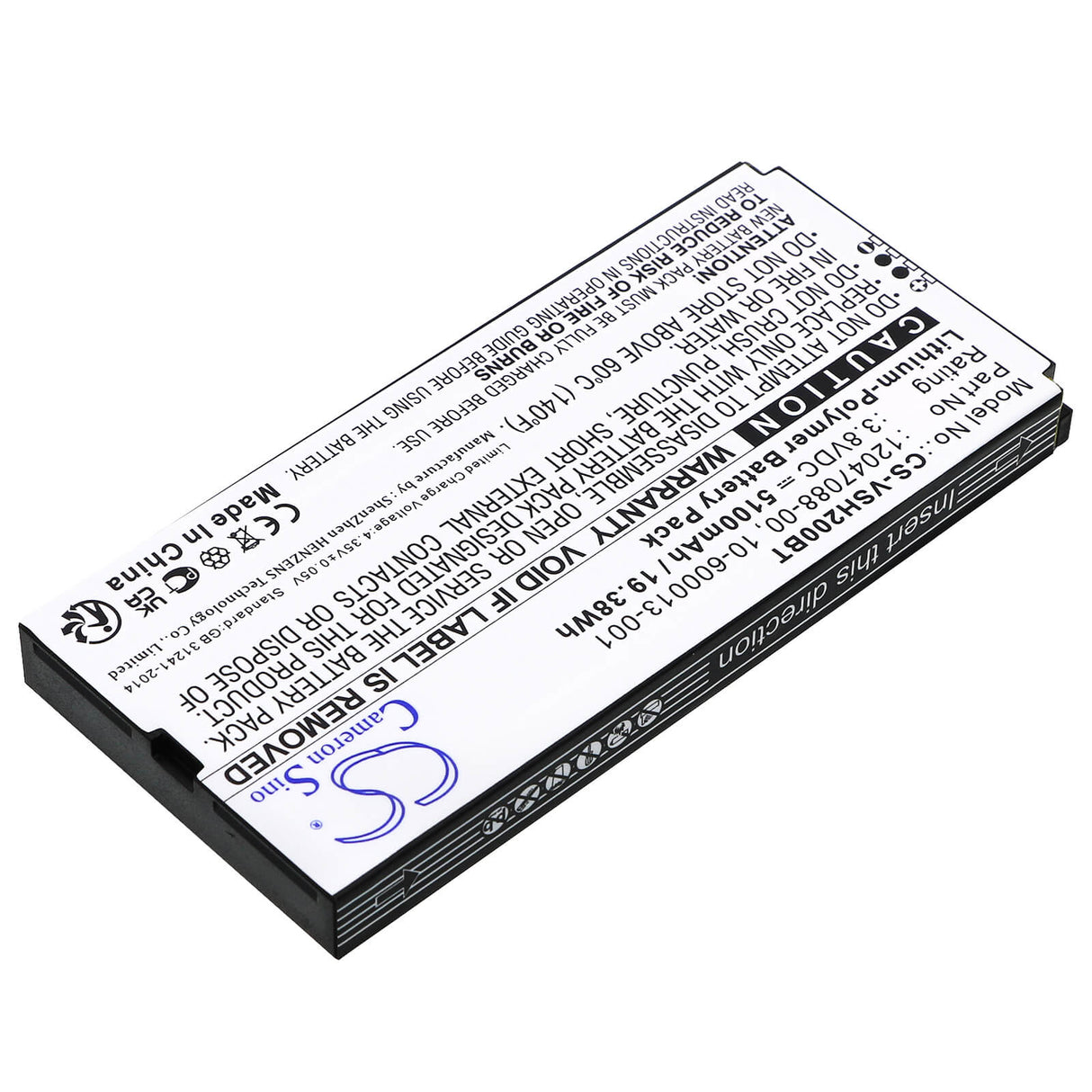 3.8v, Li-polymer, 5100mah, Alarm Battery Fits Vivint, Smart Hub Control Panel, Vs-sh2000-c00, 19.38wh Alarm System Cameron Sino Technology Limited