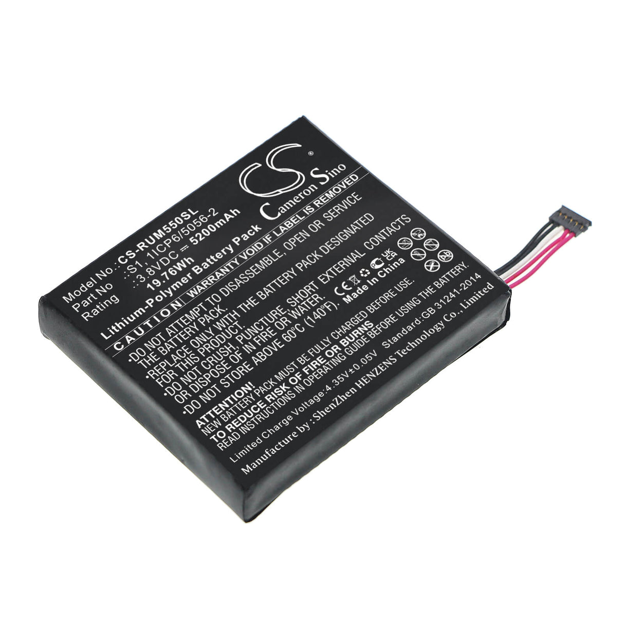 3.8v, Li-polymer, 4200mah, Security Camera Battery Fits Ring, 5um5e5, Video Doorbell 2 Generation, 15.96wh Home Security Camera Cameron Sino Technology Limited