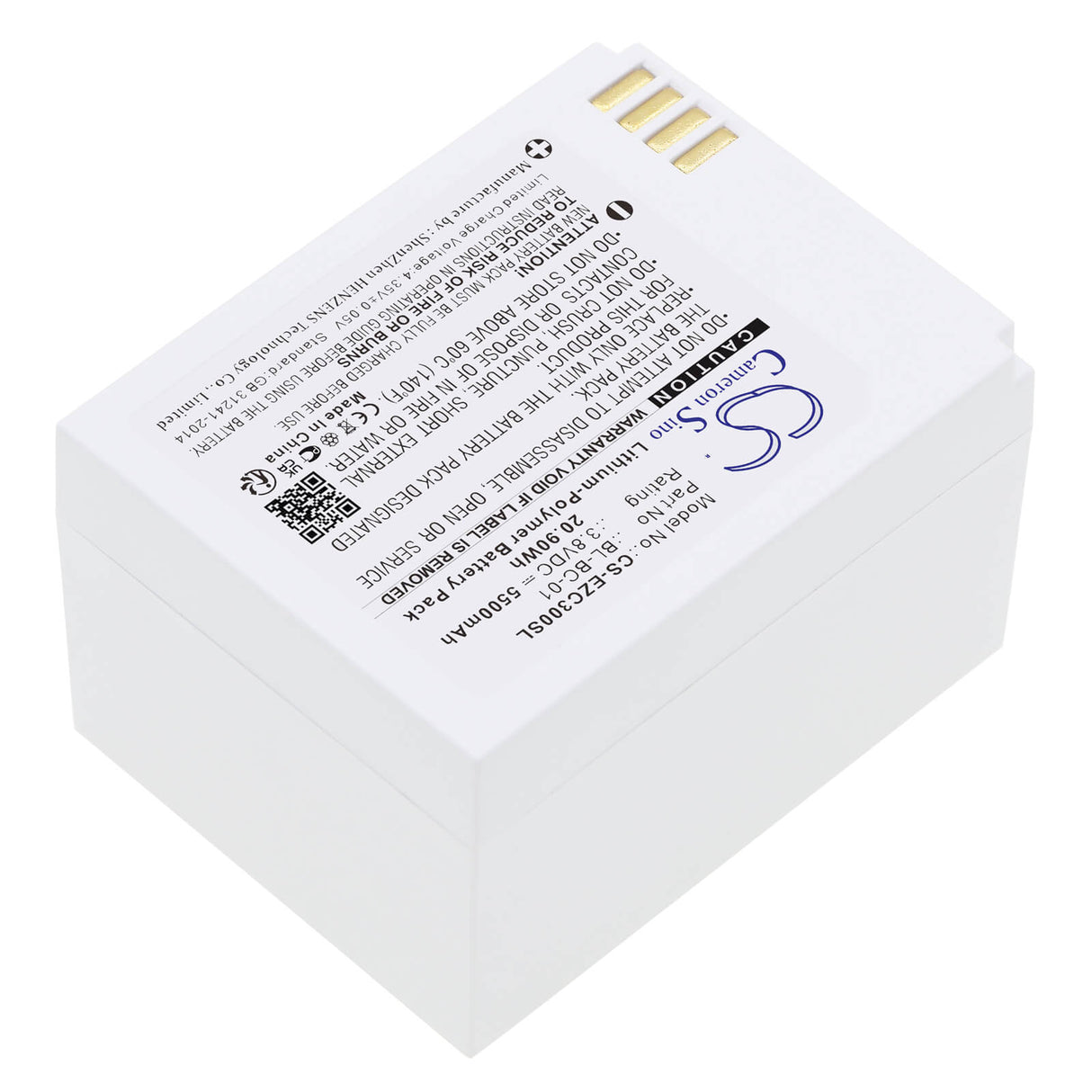 3.8v, Li-polymère, 5500mah, Batterie de caméra de sécurité domestique compatible avec Ezviz, C3a, 20.90wh Caméra de sécurité domestique Cameron Sino Technology Limited