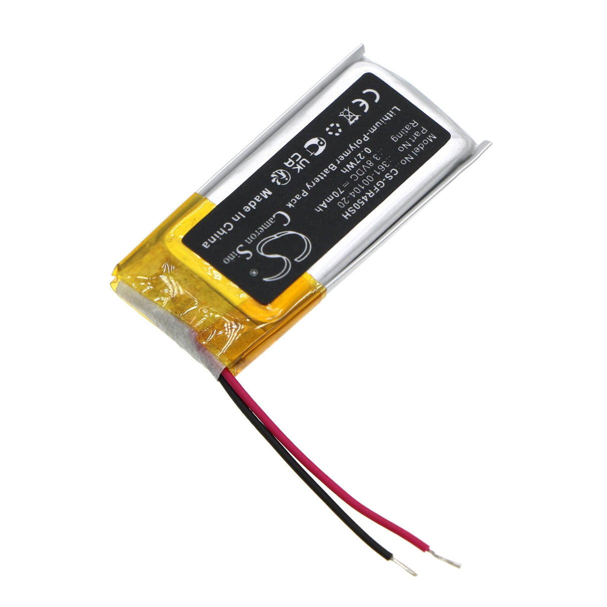 3.8V, Li-Polymer, 70mAh, Smartwatch battery fits Garmin, Forerunner 45, 0.27Wh Smartwatch Cameron Sino Technology Limited