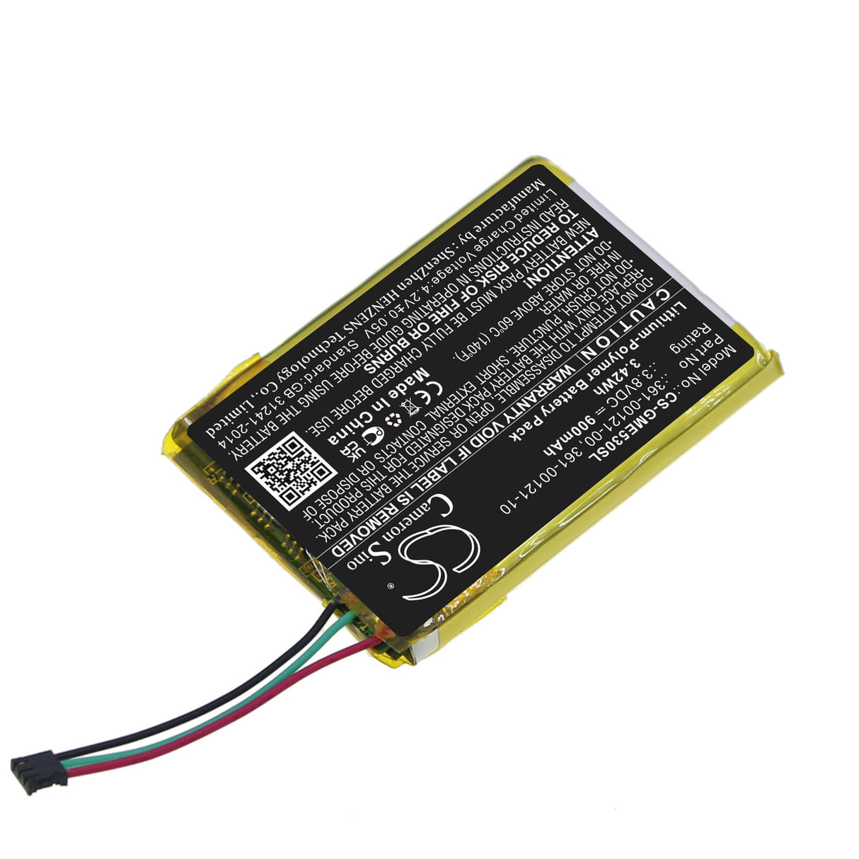 3,8V, Li-Polymère, 900mAh, batterie GPS compatible Garmin, 361-00121-00, Edge 530, Edge 830, 3,42Wh GPS, Navigator Cameron Sino Technology Limited